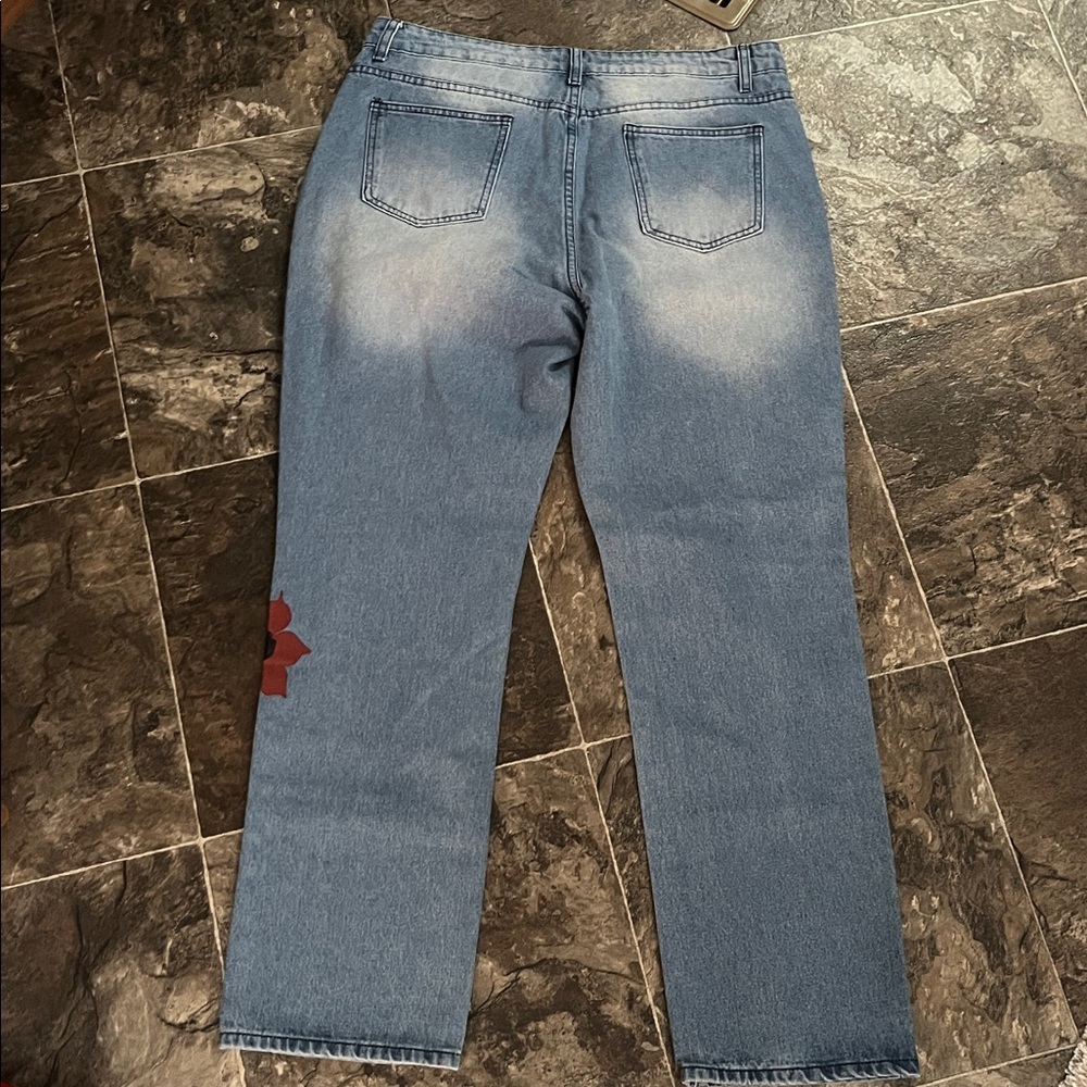 MissLook floral factory painted high rise jeans 4XL like new - Picture 5 of 6